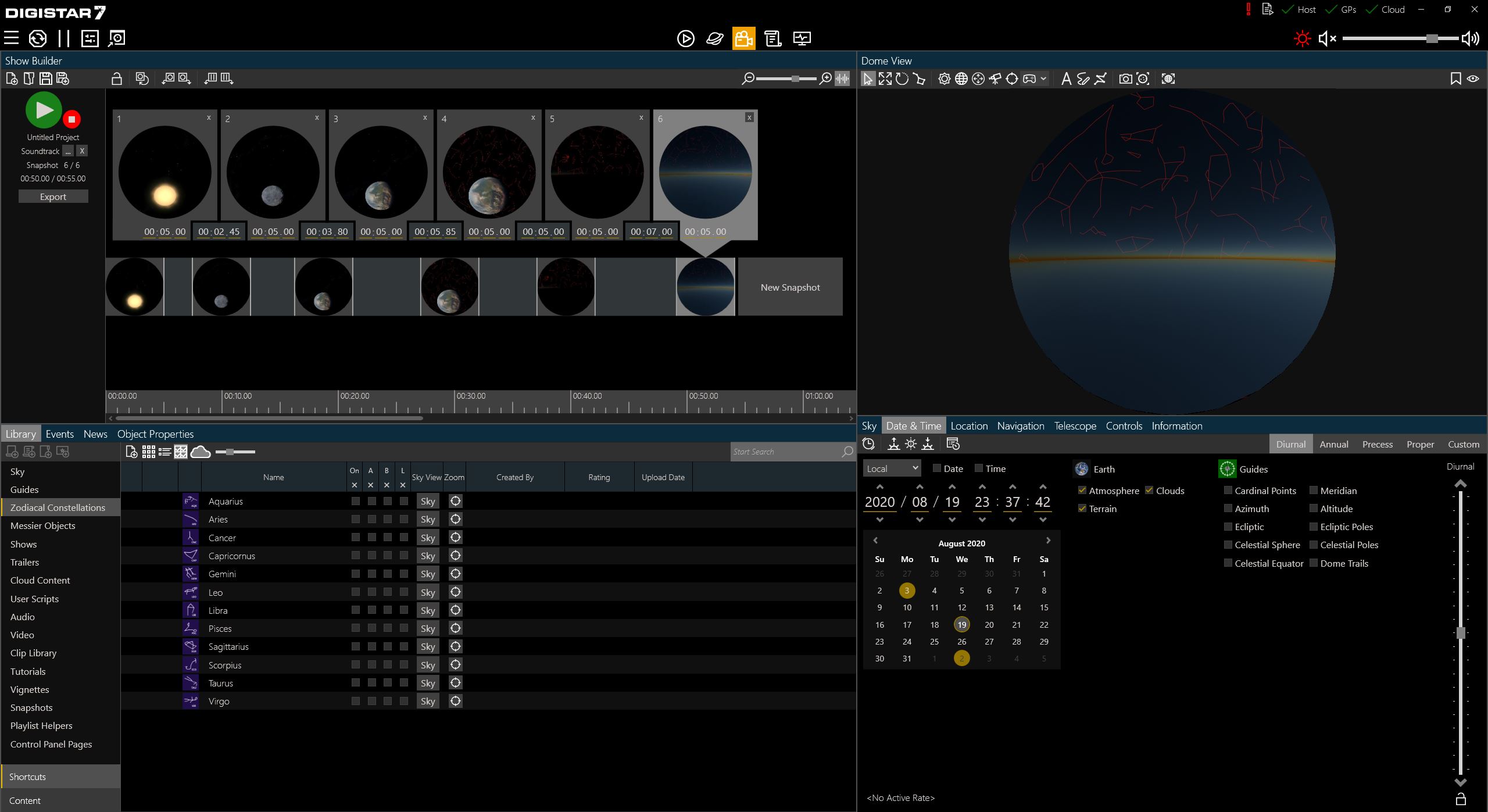 Show Builder Digistar Show Builder interface