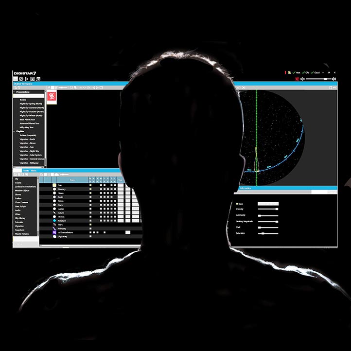 Digistar operator at console