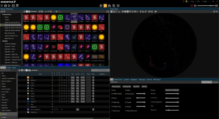 Digistar Custom Control Panel interface