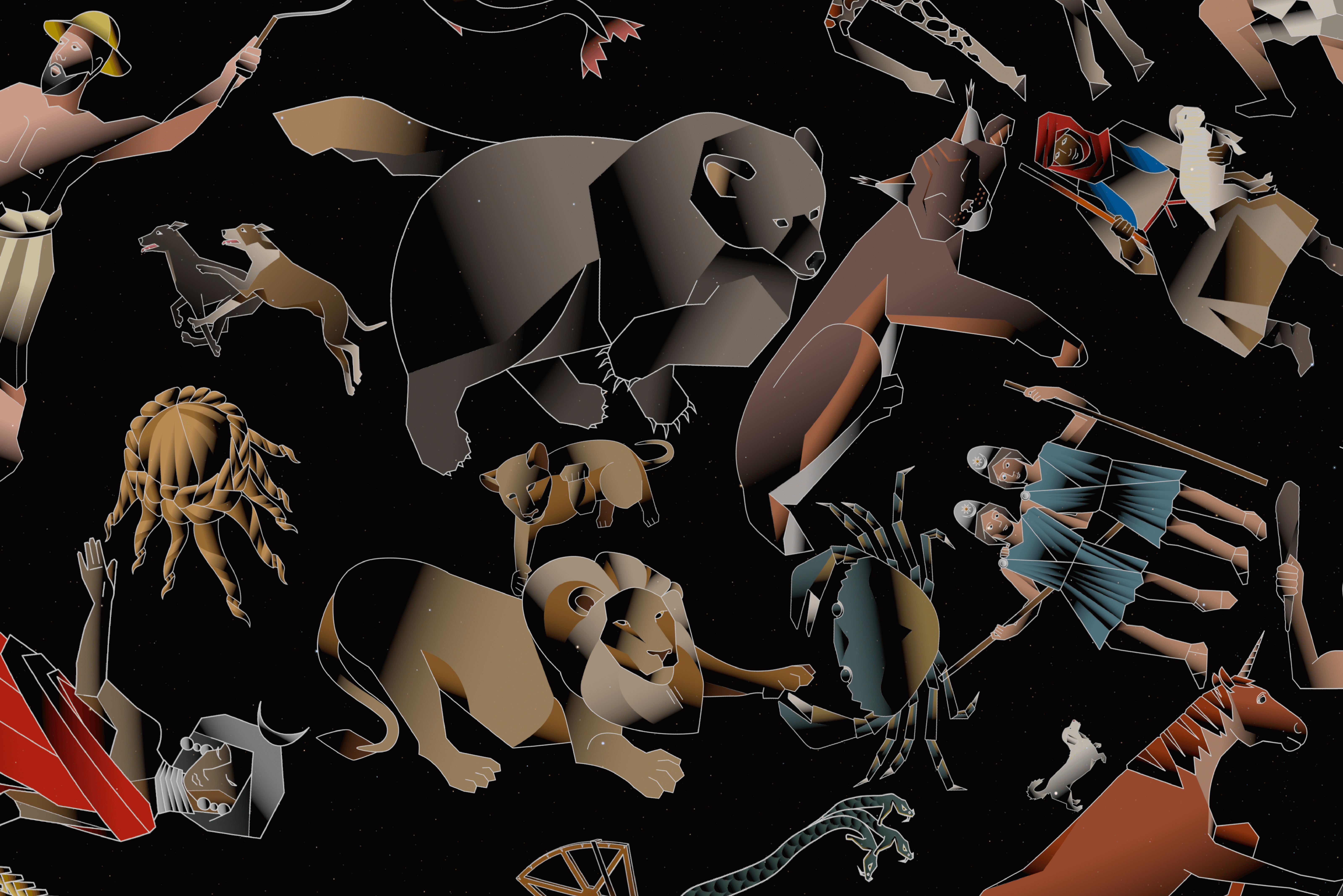 Modern Constellation Art - Lion Bear Oh My_1536x1025