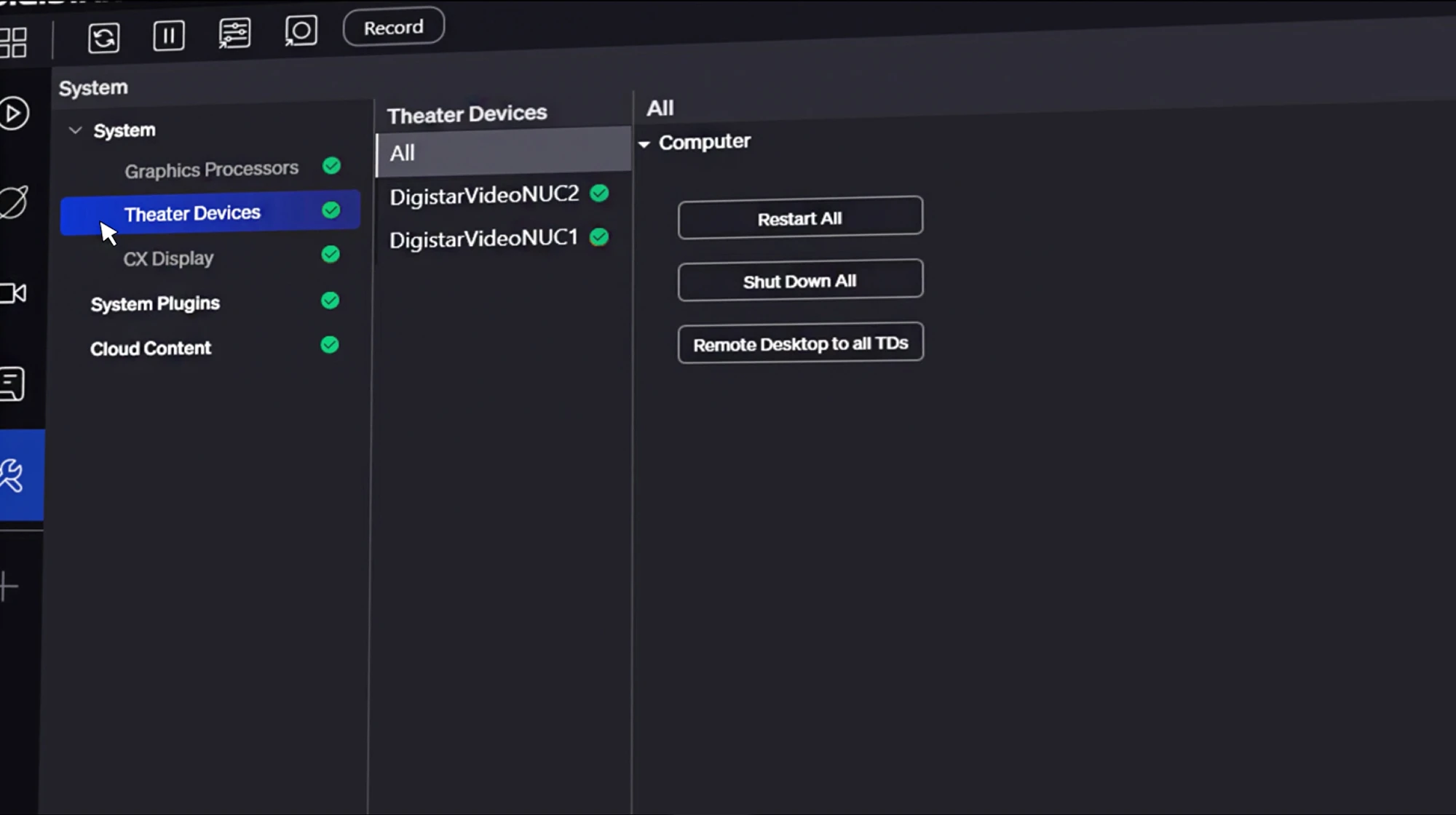 integrated theater devices